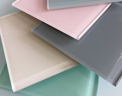 Material backsplash back-painted glass